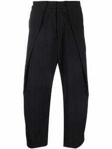 Balmain pantalon droit crop à design drapé - Noir