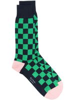 Paul Smith chaussettes à motif damier - Bleu