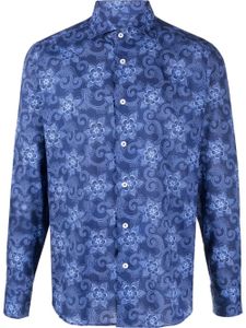 Fedeli chemise boutonnée à motif cachemire - Bleu