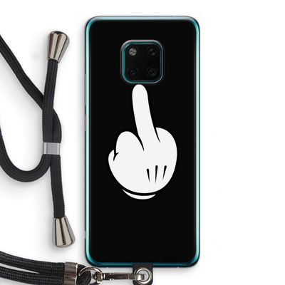 Middle finger black: Huawei Mate 20 Pro Transparant Hoesje met koord