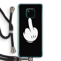Middle finger black: Huawei Mate 20 Pro Transparant Hoesje met koord