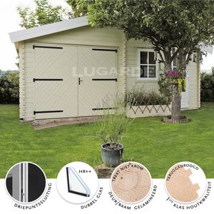 Lugarde Garage G9 600x550 cm - 44 mm- Zadeldak- Hout- Lugarde