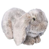 Nature Planet pluche hangoor konijn knuffeldier - grijs - 28 cm - Konijnen knuffels - Cadeau