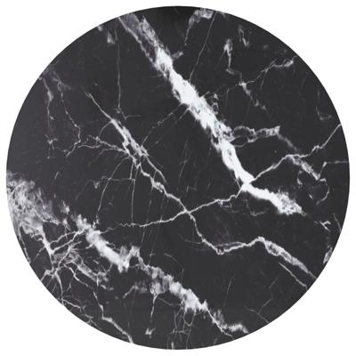 Tafelblad Ø40x0,8 cm gehard glas met marmeren design zwart