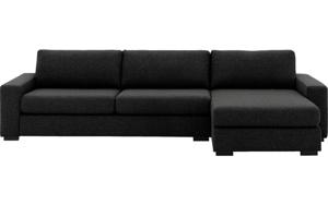Goossens Hoekbank Lucca Met Chaise Longue antraciet, stof, 3-zits, stijlvol landelijk