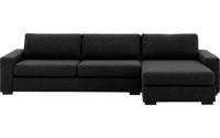 Goossens Hoekbank Lucca Met Chaise Longue antraciet, stof, 3-zits, stijlvol landelijk