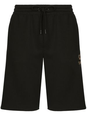 Dolce & Gabbana short de sport à broderies - Noir