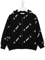 MSGM Kids hoodie zippé à logo imprimé - Noir - thumbnail