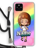 Chibi Maker vrouw: Pixel 5a 5G Transparant Hoesje met koord