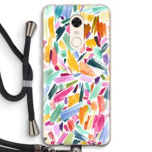Watercolor Brushstrokes: Xiaomi Redmi 5 Transparant Hoesje met koord