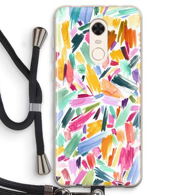 Watercolor Brushstrokes: Xiaomi Redmi 5 Transparant Hoesje met koord