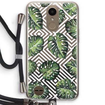 Geometrische jungle: LG K10 (2017) Transparant Hoesje met koord