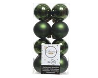 Kerstbal plastic glans-mat dia4cm dennen groen - Decoris - thumbnail