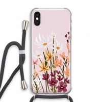 Painted wildflowers: iPhone X Transparant Hoesje met koord
