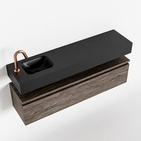 Toiletmeubel Mondiaz Andor | 120 cm | Meubelkleur Dark brown | Lex vrijhangend wastafel Urban Links | 1 kraangat Toiletmeubel Mondiaz Andor | 120 cm | Meubelkleur Dark brown | Lex vrijhangend wastafel Urban Links | 1 kraangat