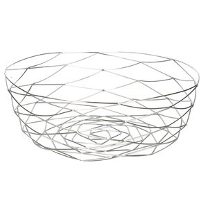 Medium-size fruitschaal Chrome metal rond 27 x 11 cm