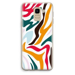 Colored Zebra: Samsung Galaxy J6 (2018) Transparant Hoesje
