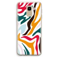 Colored Zebra: Samsung Galaxy J6 (2018) Transparant Hoesje