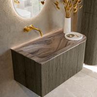 Badmeubel Mondiaz Kurve-Dlux | 85 cm | Meubelkleur Shadow | Wastafelkleur Sombra | Solid surface | Wasbak linker zijde spoelbak | Zonder kraangat(en) Badmeubel Mondiaz Kurve-Dlux | 85 cm | Meubelkleur Shadow | Wastafelkleur Sombra | Solid surface | Wasbak linker zijde spoelbak | Zonder kraangat(en)