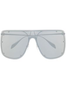 Alexander McQueen Eyewear lunettes de soleil à monture pilote oversize - Argent