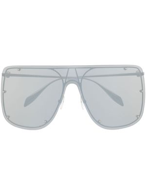 Alexander McQueen Eyewear lunettes de soleil à monture pilote oversize - Argent