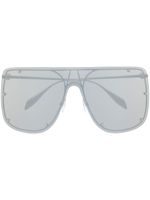 Alexander McQueen Eyewear lunettes de soleil à monture pilote oversize - Argent