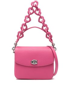 Coach sac à main en cuir à plaque logo - Rose