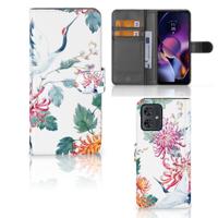 Motorola Moto G54 | Telefoonhoesje | Met pasjeshouder | Bird Flowers