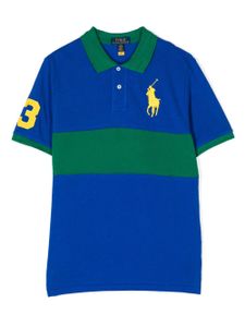 POLO RALPH LAUREN KIDS polo colour block à logo brodé - Bleu