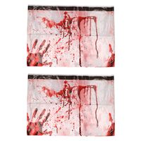 2x stuks bloederig horror tafelkleed decoratie 270 x 136 cm - thumbnail