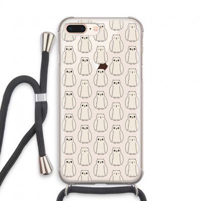 Uilen: iPhone 7 PLUS Transparant Hoesje met koord