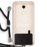 Forever heart pastel: Xiaomi Redmi 5 Transparant Hoesje met koord Forever heart pastel: Xiaomi Redmi 5 Transparant Hoesje met koord