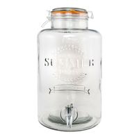 Drank dispenser/limonadetap - met tapje - 8 liter - glas - H36 x D22 cm