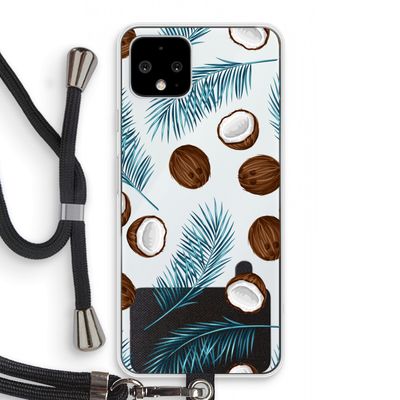 Kokosnoot roze: Pixel 4 Transparant Hoesje met koord