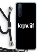 Topwijf Zwart: Sony Xperia 5 II Transparant Hoesje met koord