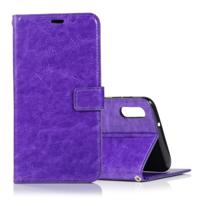 Crazy Horse textuur horizontale Flip lederen draagtas met houder & kaartsleuven & portemonnee & fotolijstjes voor Galaxy A10 (paars)