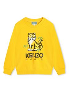 Kenzo Kids sweat en coton à logo imprimé - Jaune