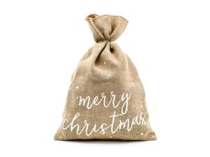 Jute Zak Merry Christmas (30x42cm)