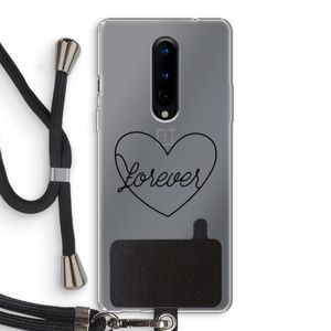 Forever heart black: OnePlus 8 Transparant Hoesje met koord