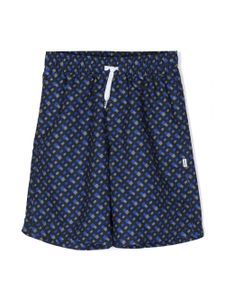 BOSS Kidswear short de bain à imprimé monogrammé - Bleu