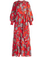 alice + olivia robe mi-longue Lea à fleurs - Rouge