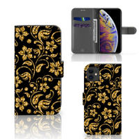 Apple iPhone 11 Hoesje Gouden Bloemen