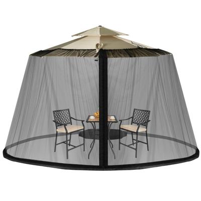 Parasol Klamboe met 2 Deuren en Dubbele Rits Parasol 12,5 x 2,3 m Zwart