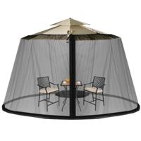 Parasol Klamboe met 2 Deuren en Dubbele Rits Parasol 12,5 x 2,3 m Zwart