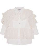 Dolce & Gabbana Kids robe-chemise à volants - Blanc