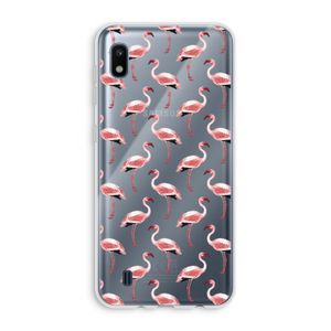 Flamingoprint groen: Samsung Galaxy A10 Transparant Hoesje