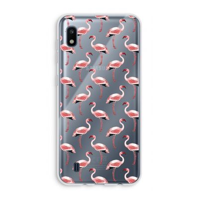 Flamingoprint groen: Samsung Galaxy A10 Transparant Hoesje
