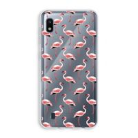Flamingoprint groen: Samsung Galaxy A10 Transparant Hoesje