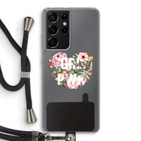 GRL PWR Flower: Samsung Galaxy S21 Ultra Transparant Hoesje met koord