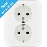 Busch Jaeger wit inbouw stopcontact ra dubbel - 4695510